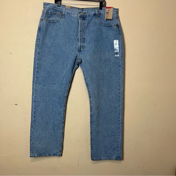 Levi's 501 Jeans Mens 42X32 Blue‎ Straight Button Fly American Western Denim - Picture 1 of 12